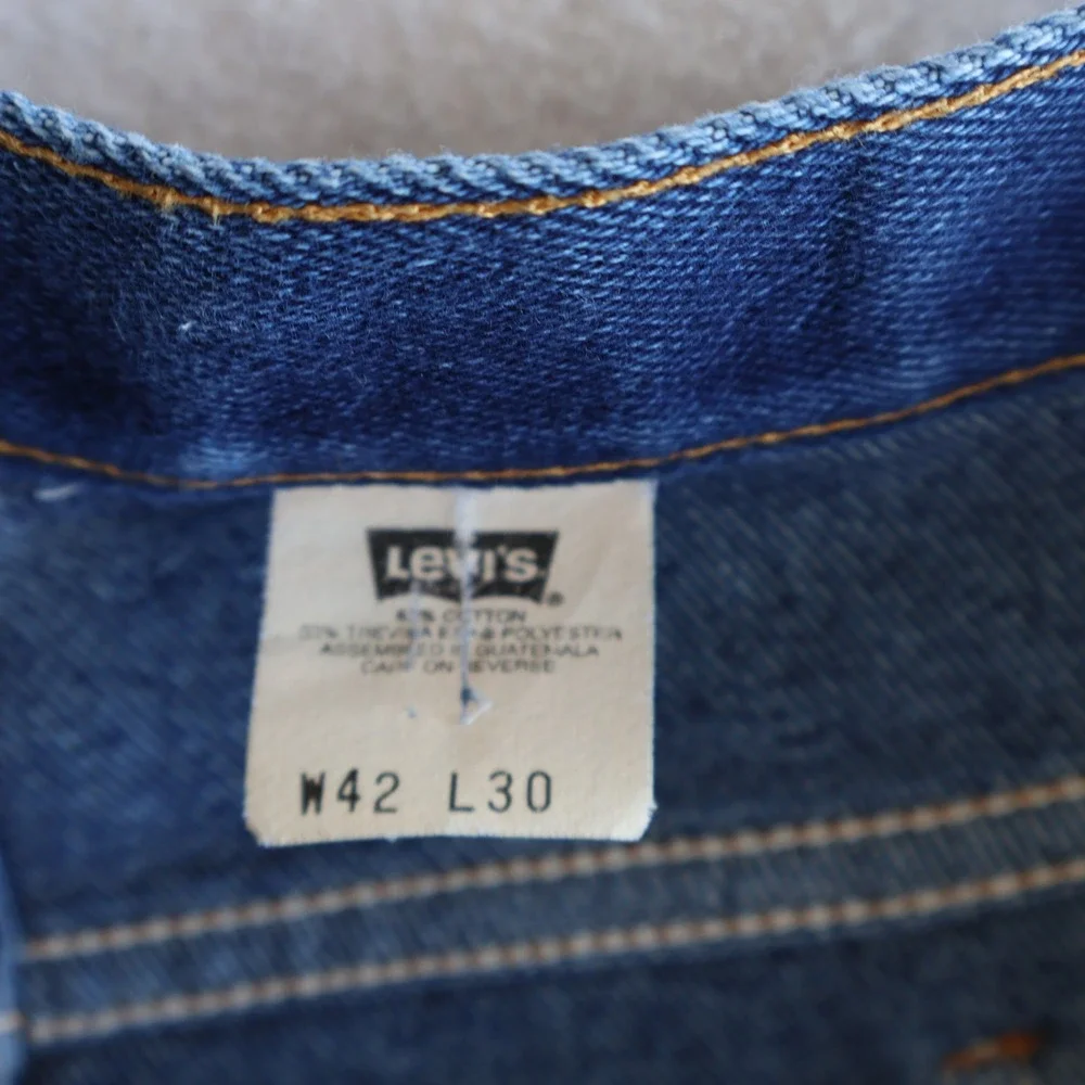 Vintage Levis Brown Tag Jeans Men 42x30 (fits 40x 29) Blue Denim Straight Leg 90